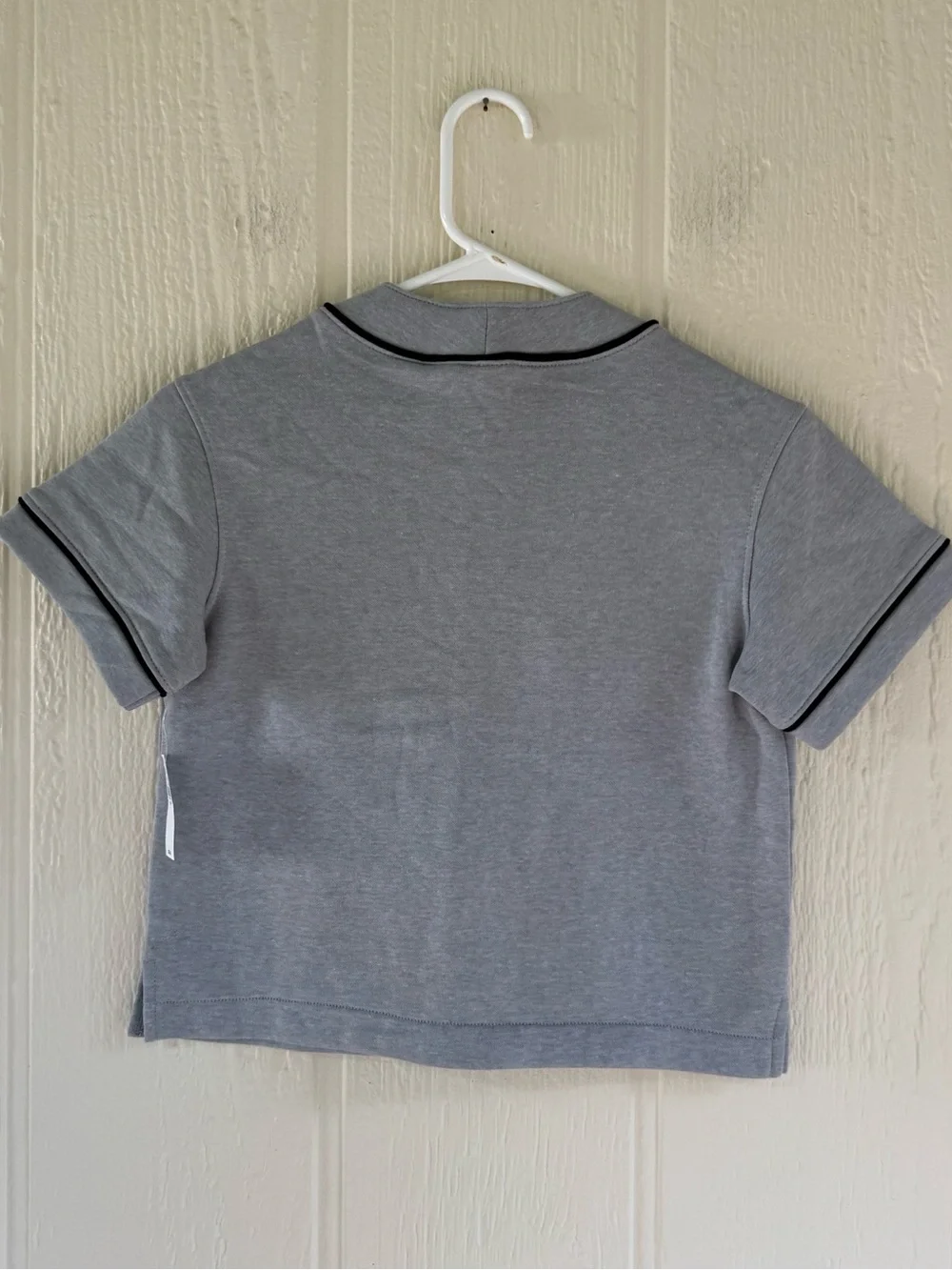 Old Navy Gray Baseball Jersey Top with Black Trim